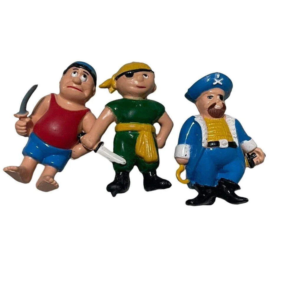 Vintage 1986 SOMA Miniature PVC Figure Pirate  Lot Of 3 RARE
